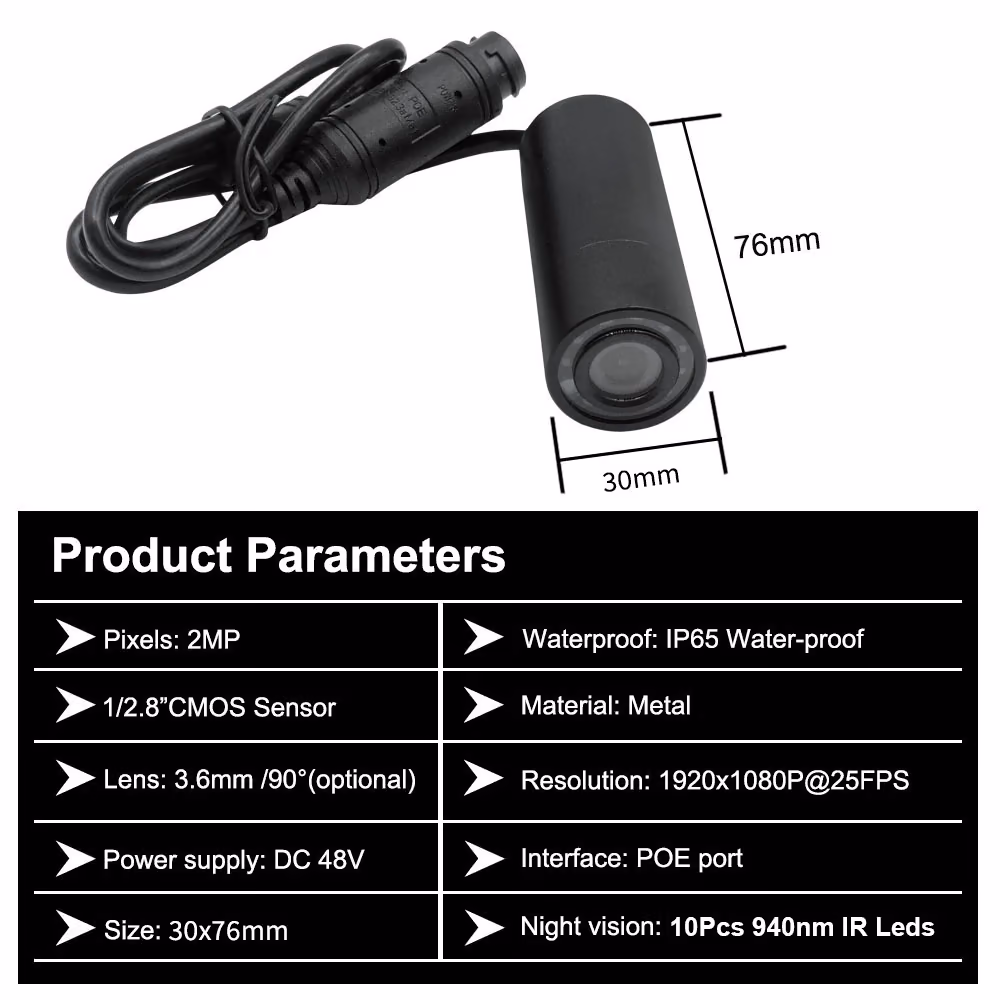 Infrared Mini PoE Bullet Camera — Hero view