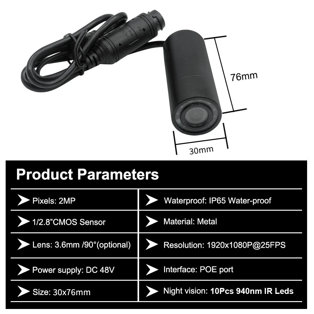 Infrared Mini PoE Bullet Camera camera module